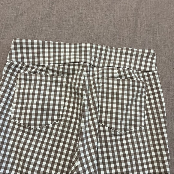 J. McLaughlin Brown White Gingham Pants Size 6 Straight Leg Summer Fall Preppy - Picture 7 of 7